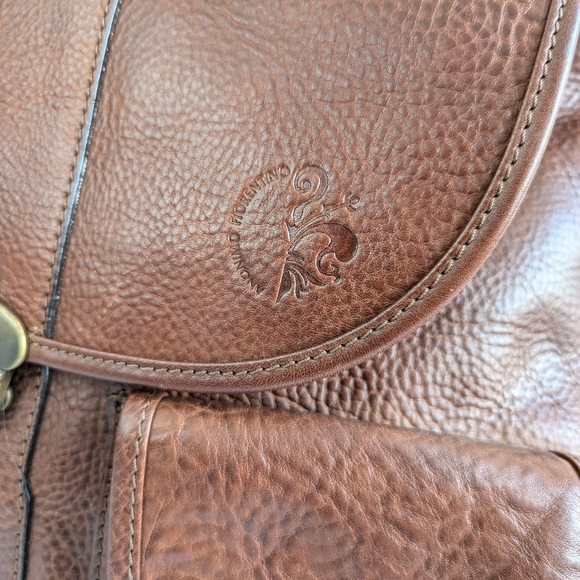 Anonimo Fiorentino Pebbled Leather Drawstring Closure Backpack Bookbag Brown - Picture 13 of 16